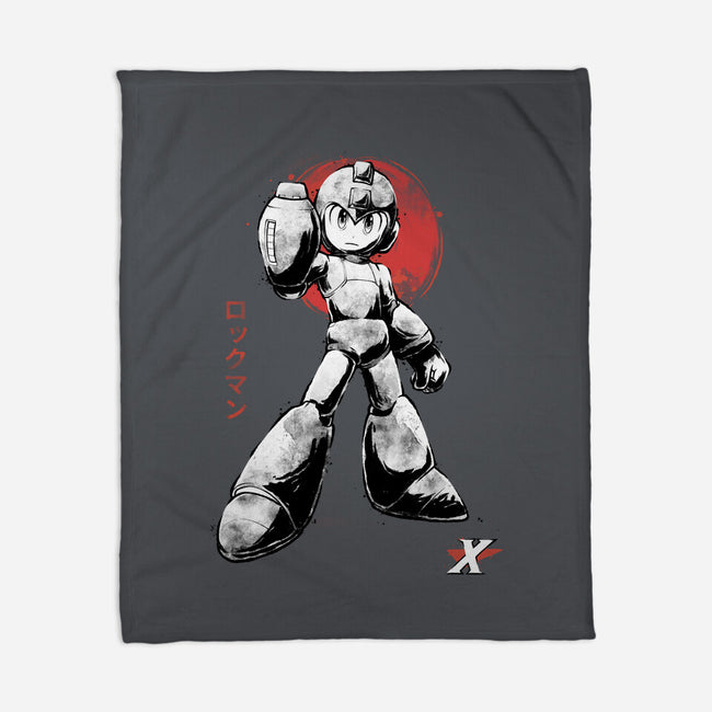 Mega Kid Sumi-e-None-Fleece-Blanket-Astrobot Invention