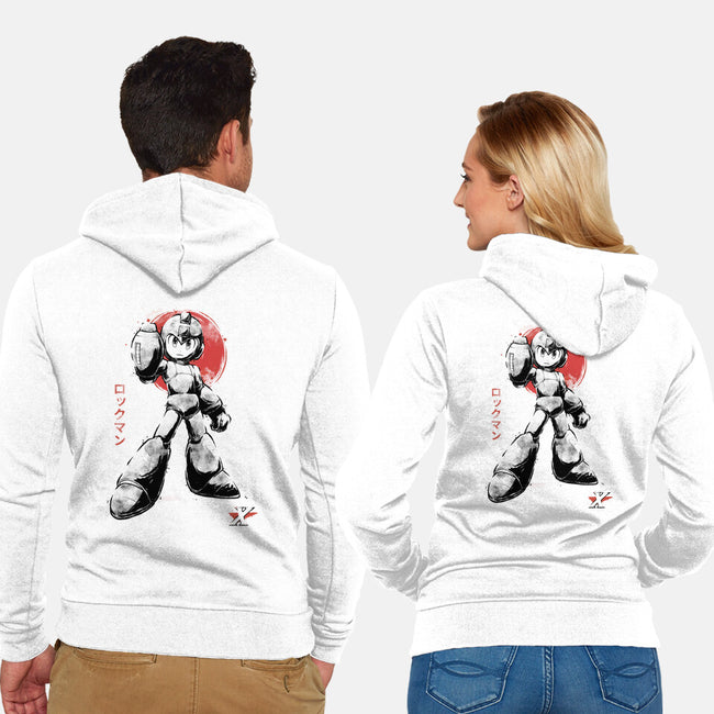 Mega Kid Sumi-e-Unisex-Zip-Up-Sweatshirt-Astrobot Invention