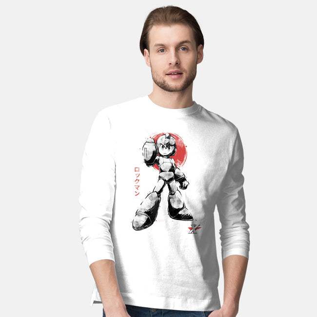 Mega Kid Sumi-e-Mens-Long Sleeved-Tee-Astrobot Invention