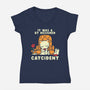 Catcident-Womens-V-Neck-Tee-naomori