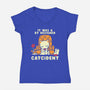 Catcident-Womens-V-Neck-Tee-naomori