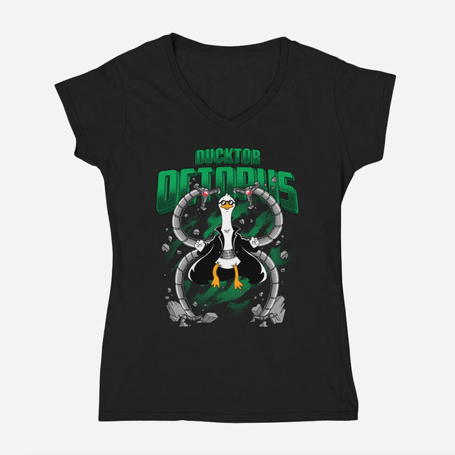 Ducktor Octopus-Womens-V-Neck-Tee-Tri haryadi