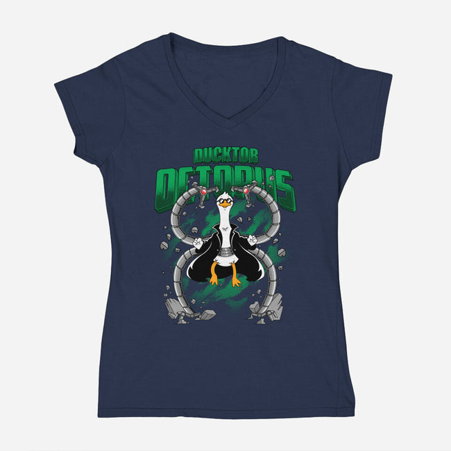 Ducktor Octopus-Womens-V-Neck-Tee-Tri haryadi