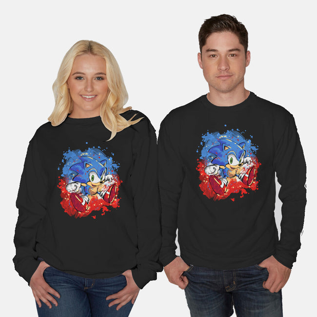 Hedgehog Paint-Unisex-Crew Neck-Sweatshirt-nickzzarto