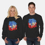 Hedgehog Paint-Unisex-Crew Neck-Sweatshirt-nickzzarto