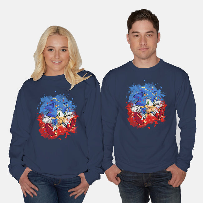 Hedgehog Paint-Unisex-Crew Neck-Sweatshirt-nickzzarto