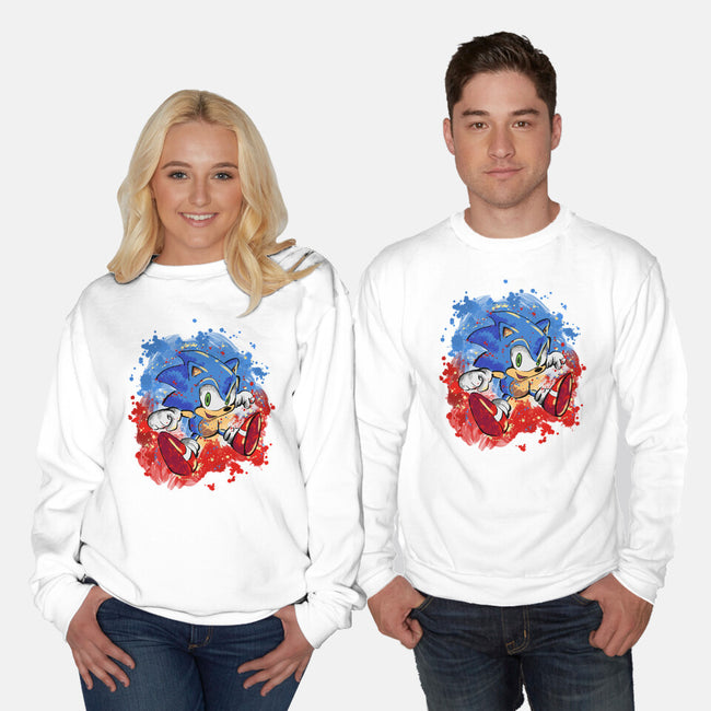 Hedgehog Paint-Unisex-Crew Neck-Sweatshirt-nickzzarto