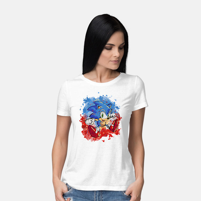 Hedgehog Paint-Womens-Basic-Tee-nickzzarto