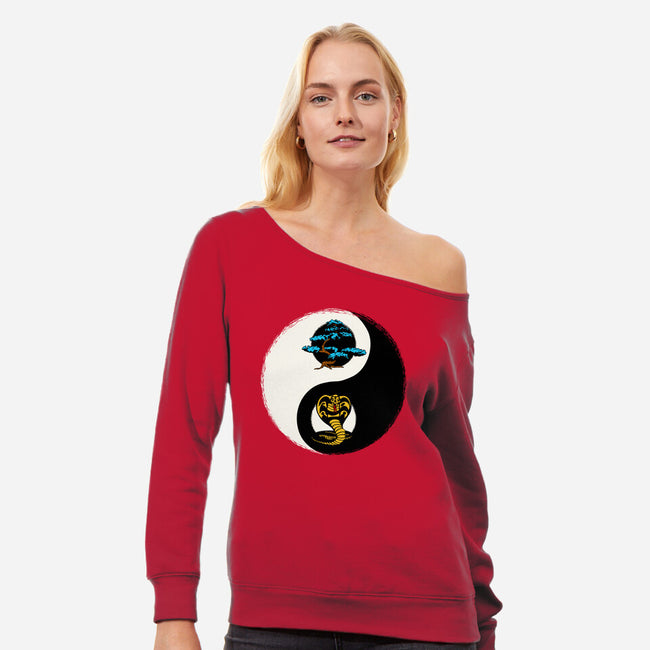 Balance Dojo-Womens-Off Shoulder-Sweatshirt-Melonseta