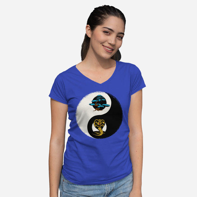 Balance Dojo-Womens-V-Neck-Tee-Melonseta
