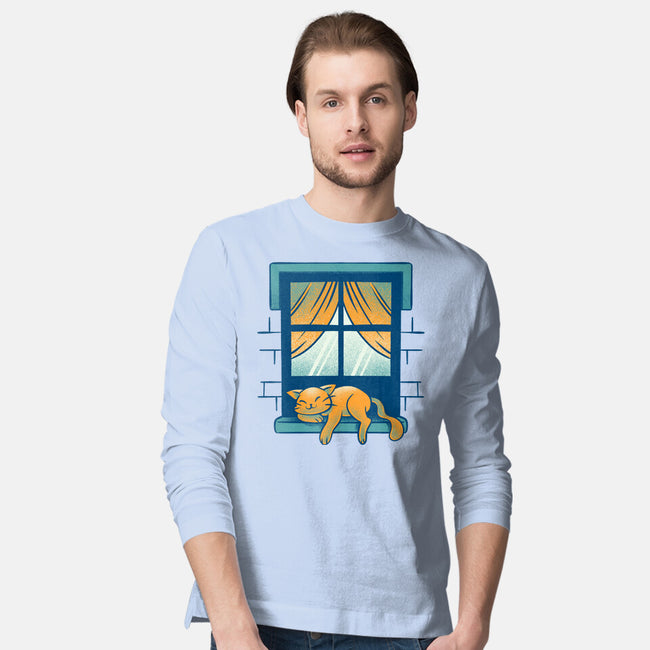 Relax On Window-Mens-Long Sleeved-Tee-FunkVampire