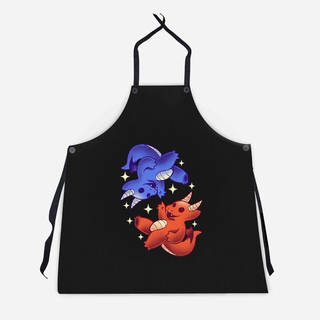 Fire And Water Dragons-Unisex-Kitchen-Apron-FunkVampire