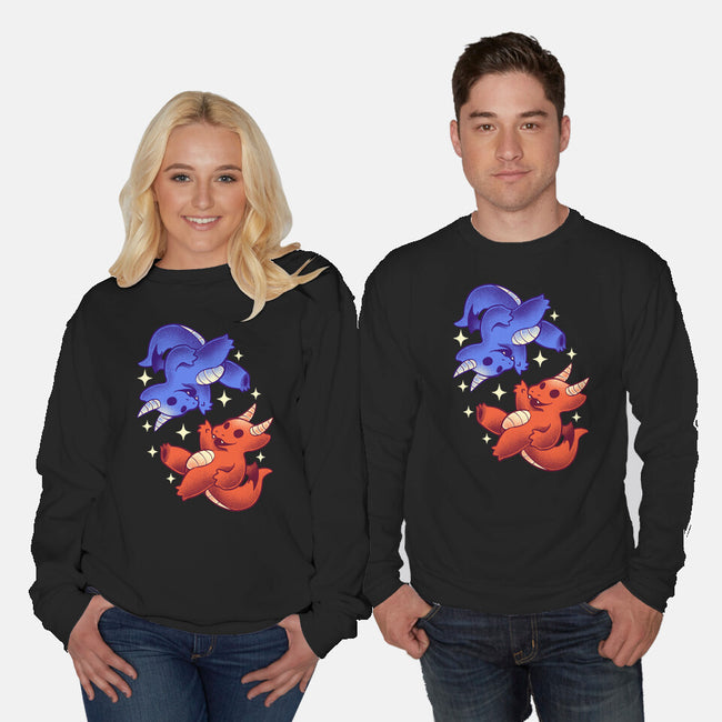 Fire And Water Dragons-Unisex-Crew Neck-Sweatshirt-FunkVampire