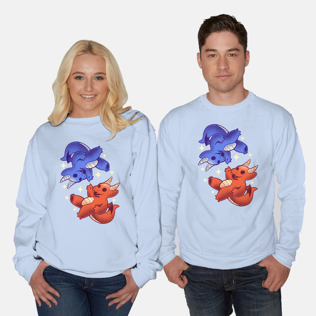 Fire And Water Dragons-Unisex-Crew Neck-Sweatshirt-FunkVampire