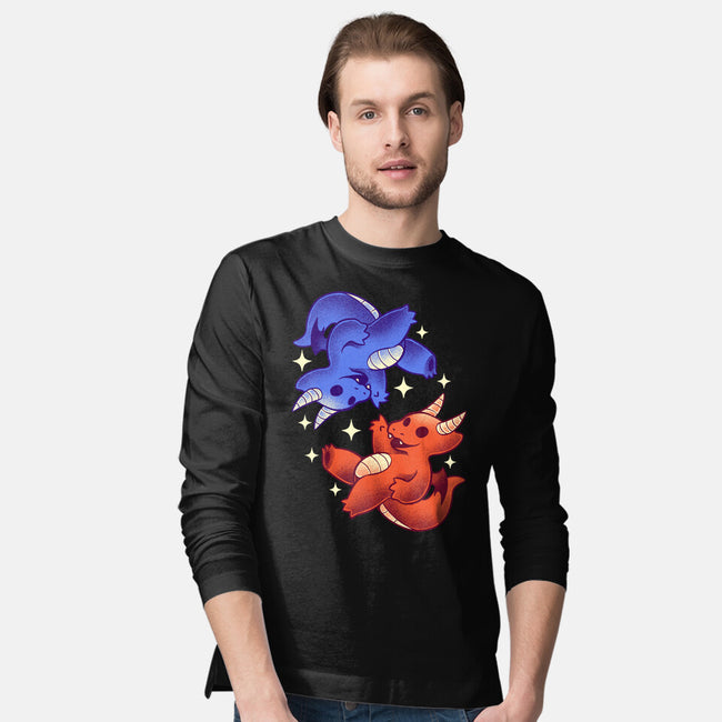 Fire And Water Dragons-Mens-Long Sleeved-Tee-FunkVampire