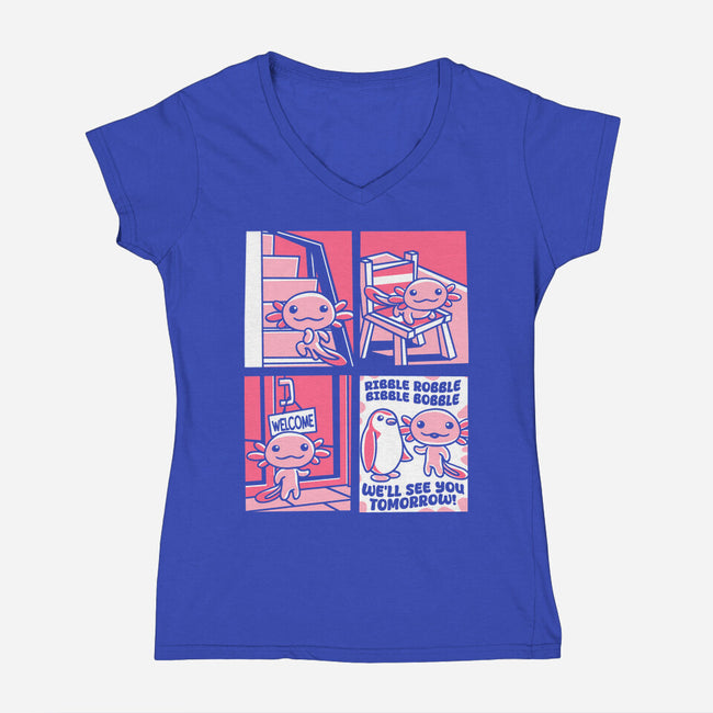 Ask An Axolotl-Womens-V-Neck-Tee-estudiofitas