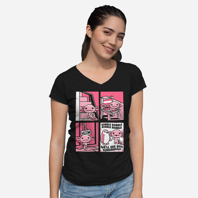 Ask An Axolotl-Womens-V-Neck-Tee-estudiofitas