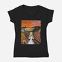 Alice In Screamland-Womens-V-Neck-Tee-NMdesign