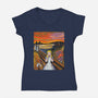 Alice In Screamland-Womens-V-Neck-Tee-NMdesign