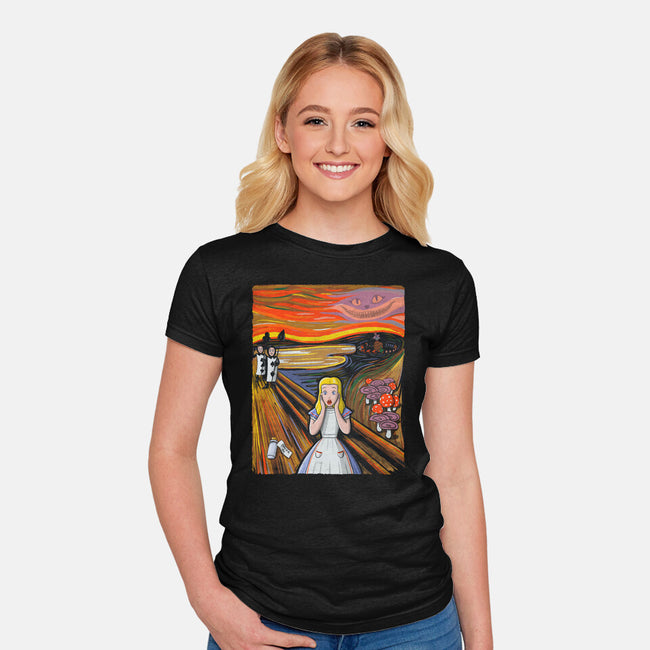 Alice In Screamland-Womens-Fitted-Tee-NMdesign