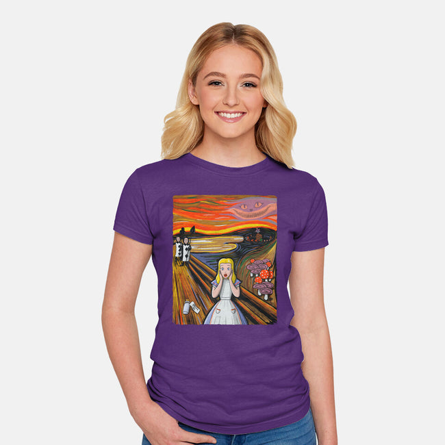 Alice In Screamland-Womens-Fitted-Tee-NMdesign