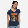 Alice In Screamland-Womens-V-Neck-Tee-NMdesign