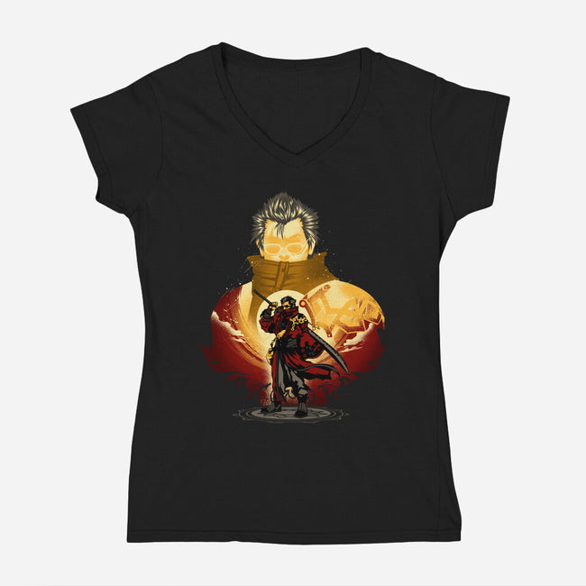 Warrior Monk Of Yevon-Womens-V-Neck-Tee-hypertwenty