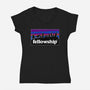 The Fellowship Badge-Womens-V-Neck-Tee-momma_gorilla