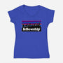 The Fellowship Badge-Womens-V-Neck-Tee-momma_gorilla