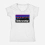 The Fellowship Badge-Womens-V-Neck-Tee-momma_gorilla