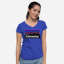 The Fellowship Badge-Womens-V-Neck-Tee-momma_gorilla