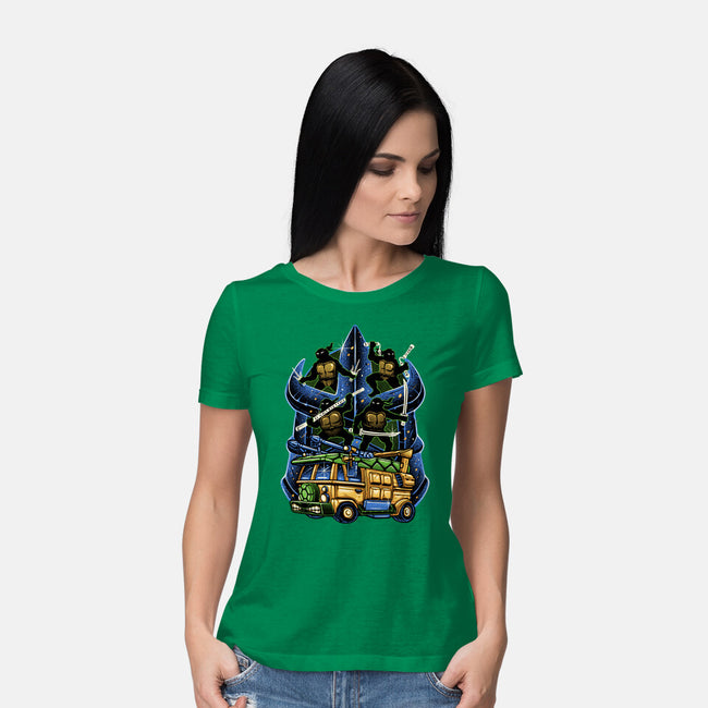 Half Shell Heroes-Womens-Basic-Tee-momma_gorilla