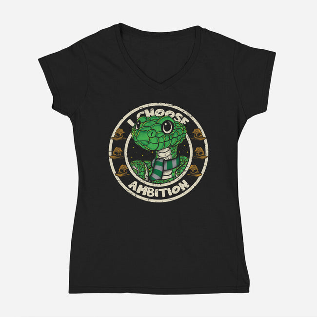 I Choose Ambition-Womens-V-Neck-Tee-turborat14