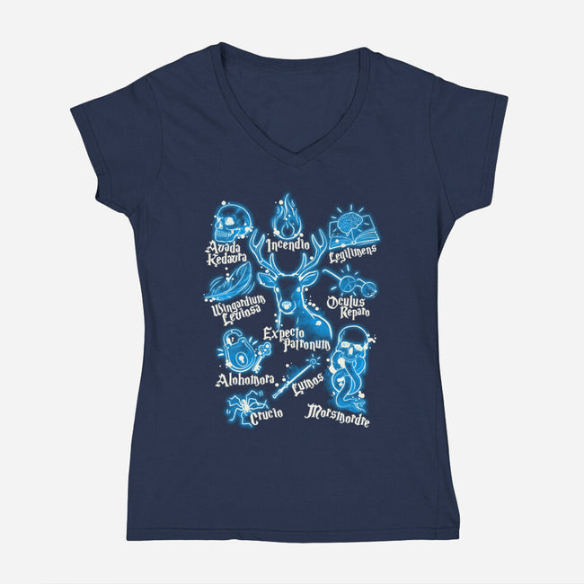 Magic Spells-Womens-V-Neck-Tee-NemiMakeit