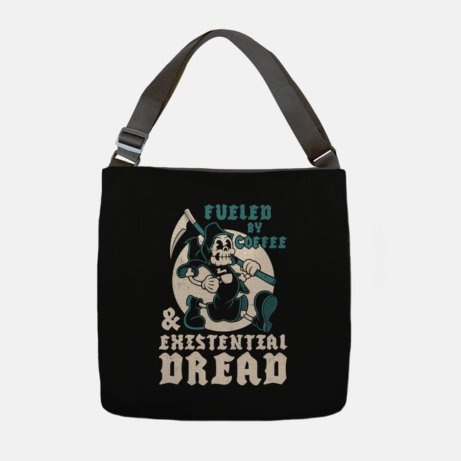 Fueled By Coffee And Existential Dread-None-Adjustable Tote-Bag-Nemons
