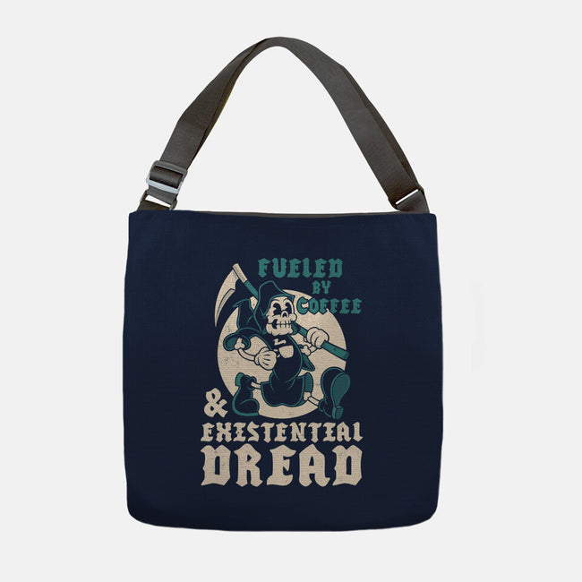 Fueled By Coffee And Existential Dread-None-Adjustable Tote-Bag-Nemons