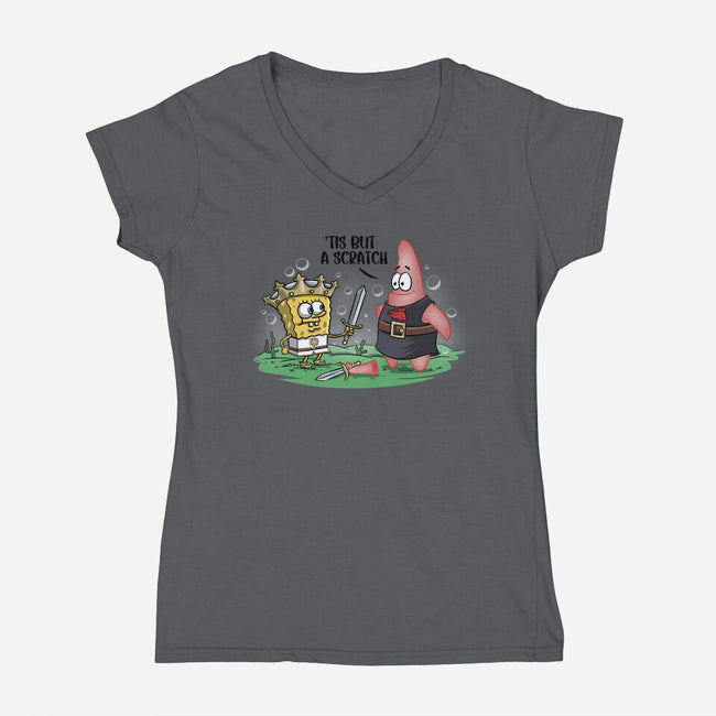 The Holy Grail Under The Sea-Womens-V-Neck-Tee-zascanauta