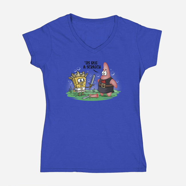 The Holy Grail Under The Sea-Womens-V-Neck-Tee-zascanauta