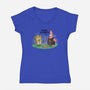 The Holy Grail Under The Sea-Womens-V-Neck-Tee-zascanauta