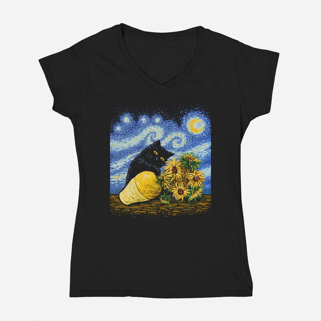 The Art Critic-Womens-V-Neck-Tee-kg07
