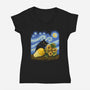 The Art Critic-Womens-V-Neck-Tee-kg07