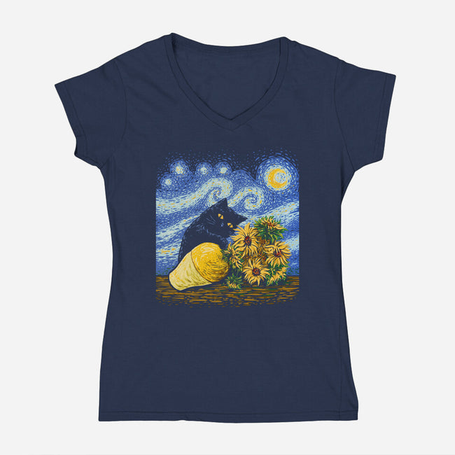 The Art Critic-Womens-V-Neck-Tee-kg07
