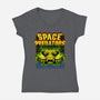 Space Predator-Womens-V-Neck-Tee-demonigote