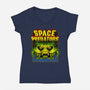 Space Predator-Womens-V-Neck-Tee-demonigote