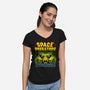 Space Predator-Womens-V-Neck-Tee-demonigote