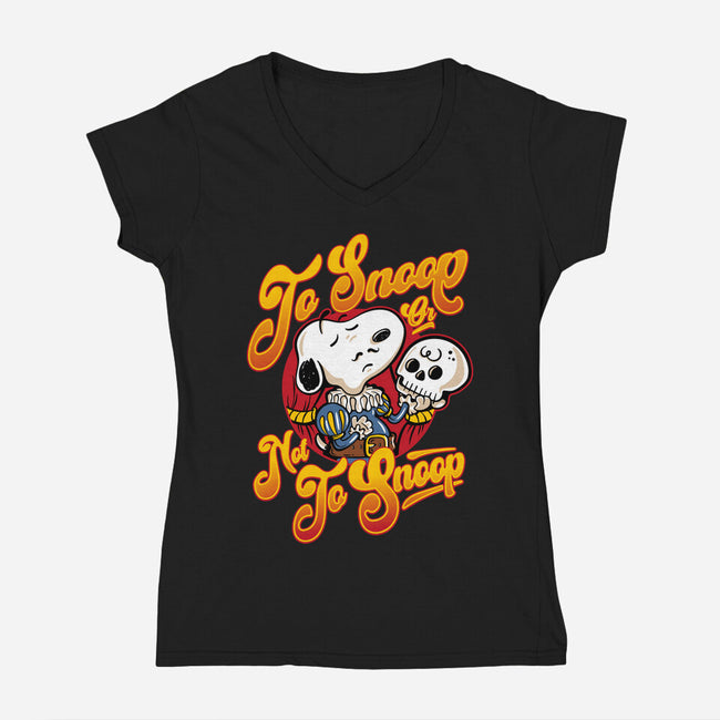 To Snoop Or Not-Womens-V-Neck-Tee-demonigote