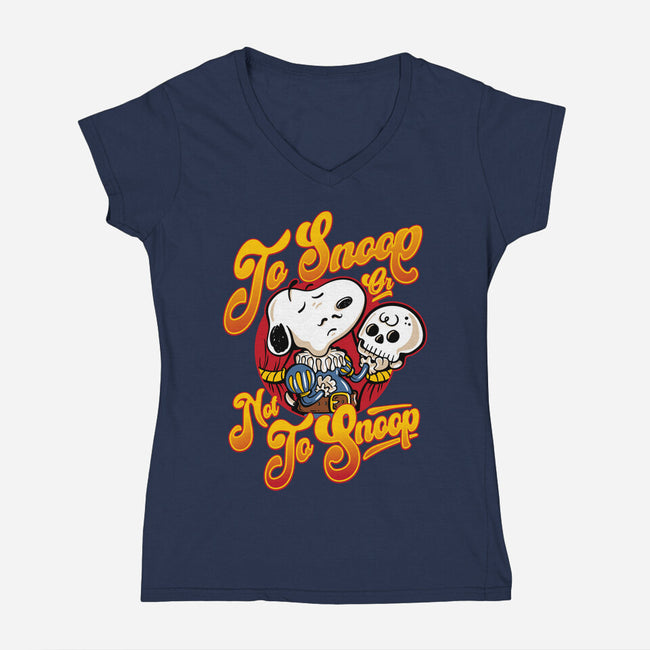 To Snoop Or Not-Womens-V-Neck-Tee-demonigote