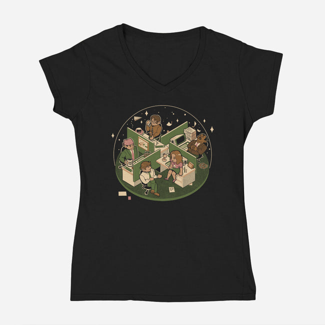 Dunder Lumon Company-Womens-V-Neck-Tee-Heyra Vieira