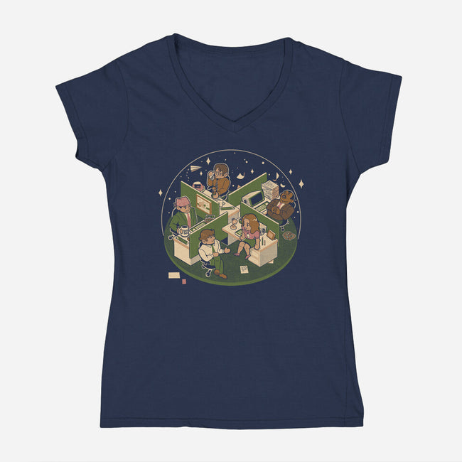 Dunder Lumon Company-Womens-V-Neck-Tee-Heyra Vieira