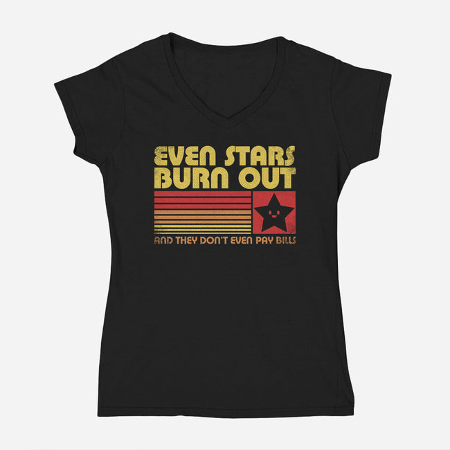 Burnout Star Vintage-Womens-V-Neck-Tee-Studio Mootant